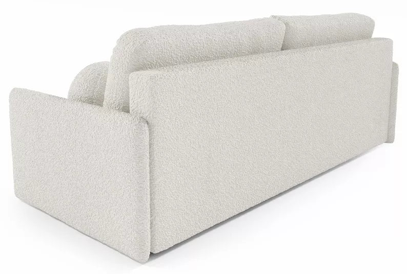 GOVE Dīvāns-gulta ar glabātuvii, krēmkrāsas boucle - N1 Home