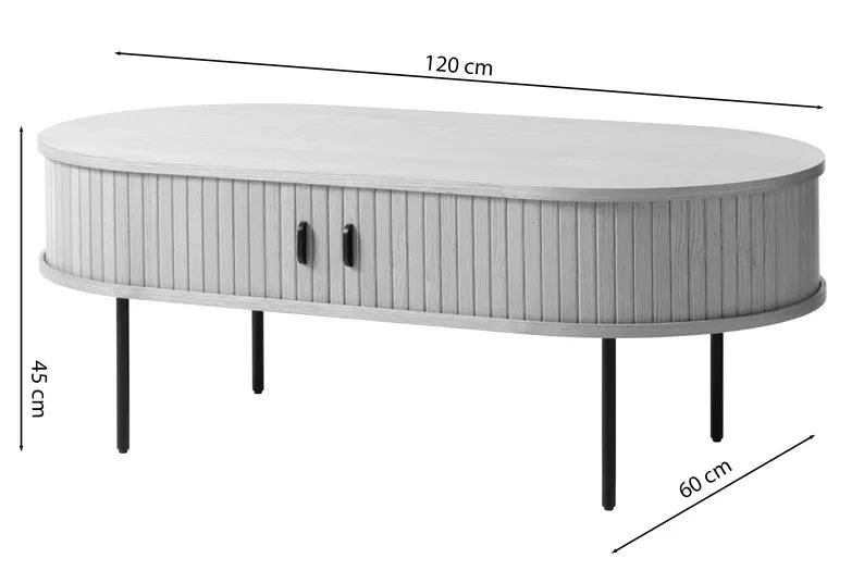 TIVELGA Kafijas galdiņš 120x60 cm, dabīgā ozola līstes - N1 Home