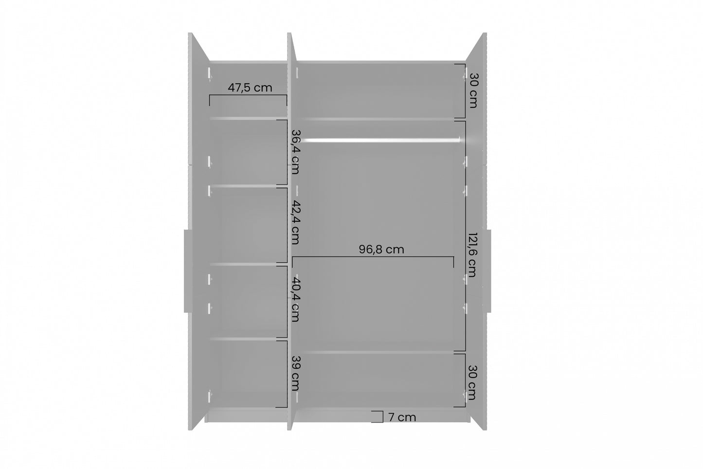 Skapis Oslo 150/205/57 cm melns/ozols - N1 Home