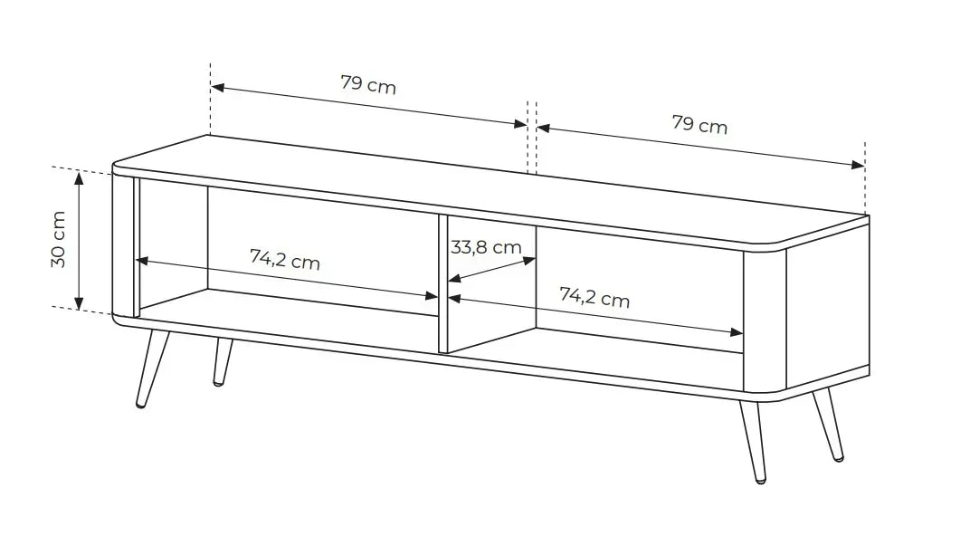 TV skapis Lanti 163/51/38 cm melns - N1 Home