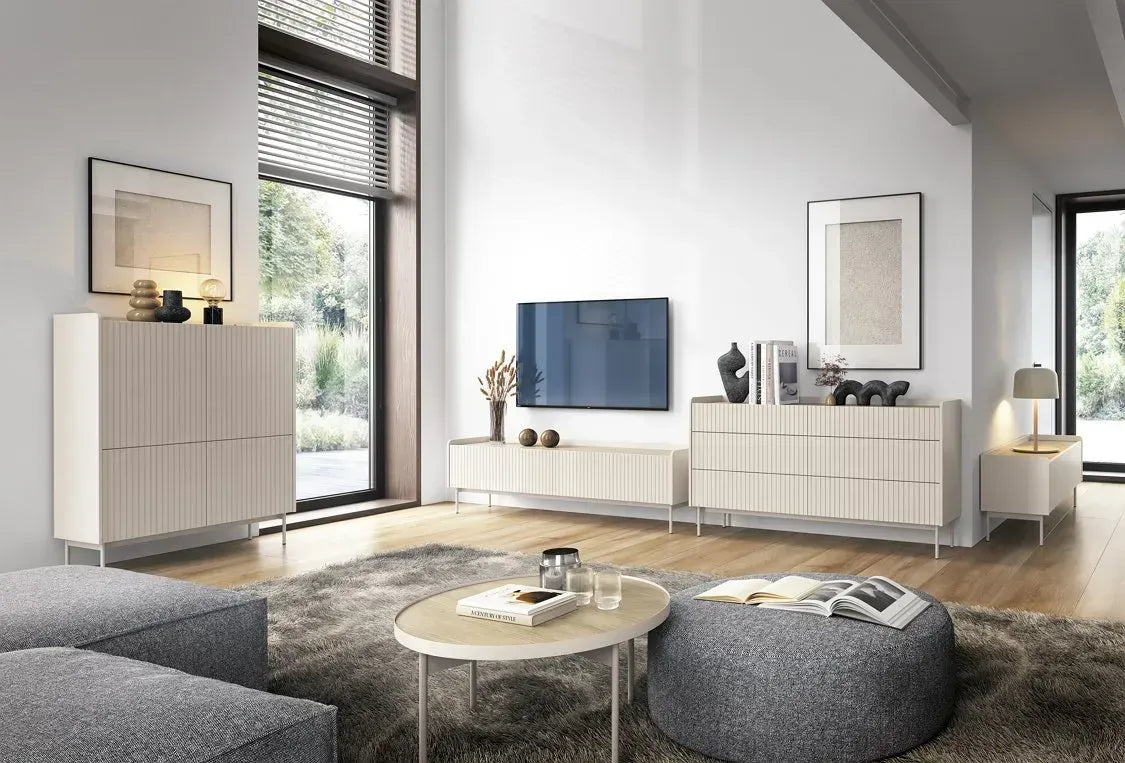 TV skapis Leve 153/50/38 cm bēšš/skandi ozols - N1 Home