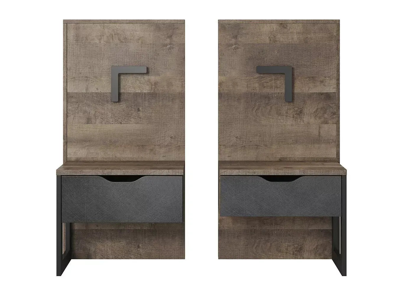 Naktsskapītis Ardi (2) 51/100/36 cm ozols, smilšu krāsas, grunge/matera - N1 Home