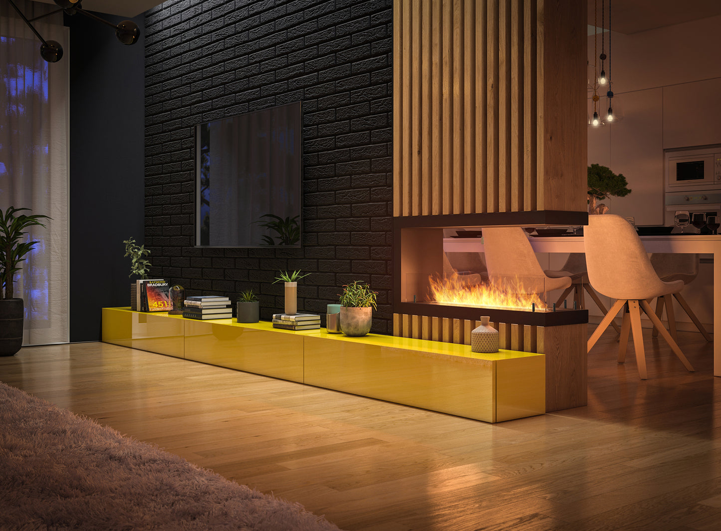 Biokamīns Insi U 2 100/50/30; 120/50/30 cm melns - N1 Home