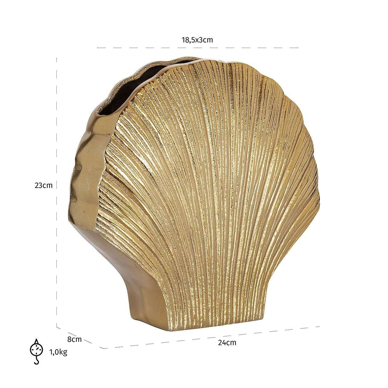 Vāze Richmond Interiors Noé small 23/24/8 cm zelts - N1 Home