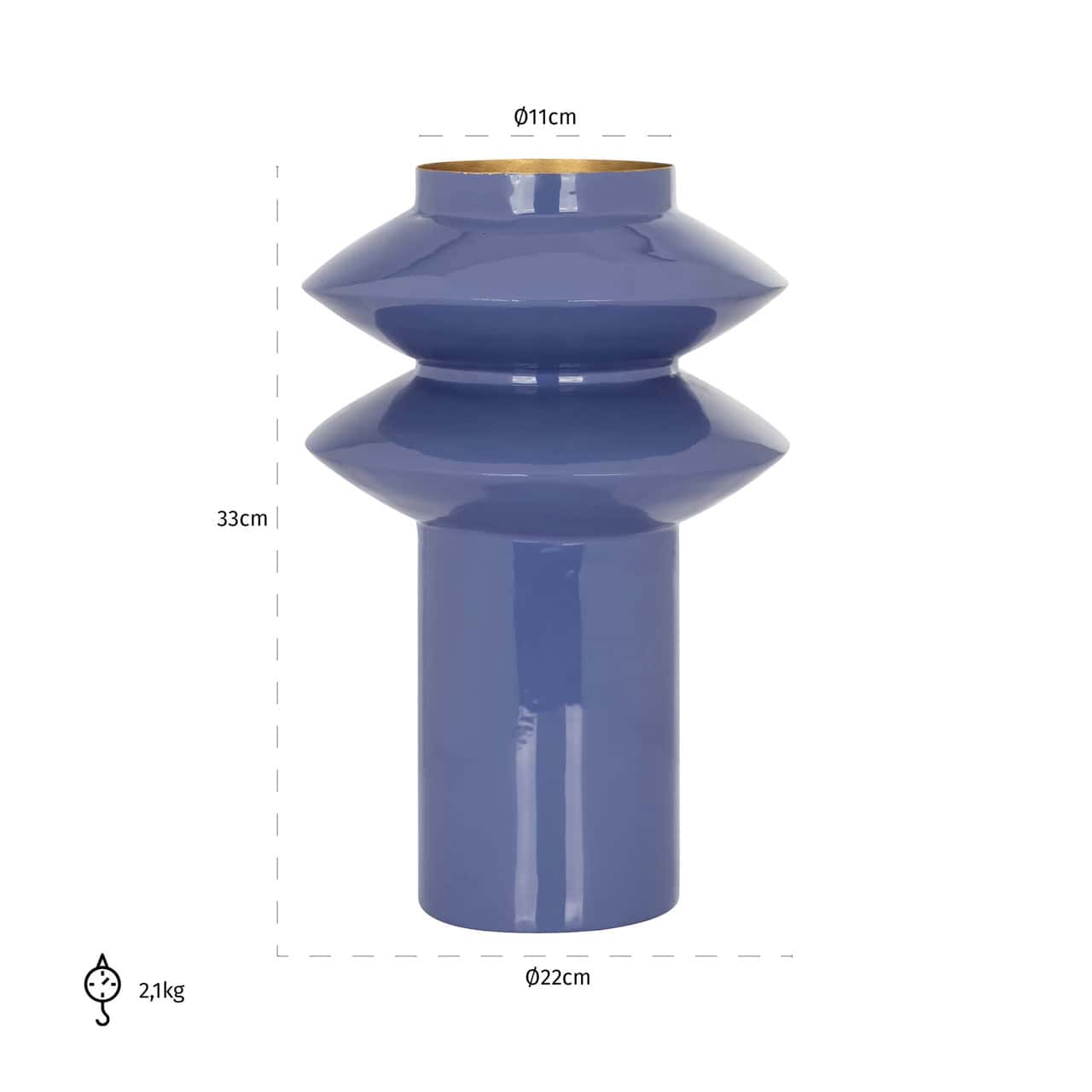 Vāze Cedar Richmond Interiors 22/22/33 cm purple