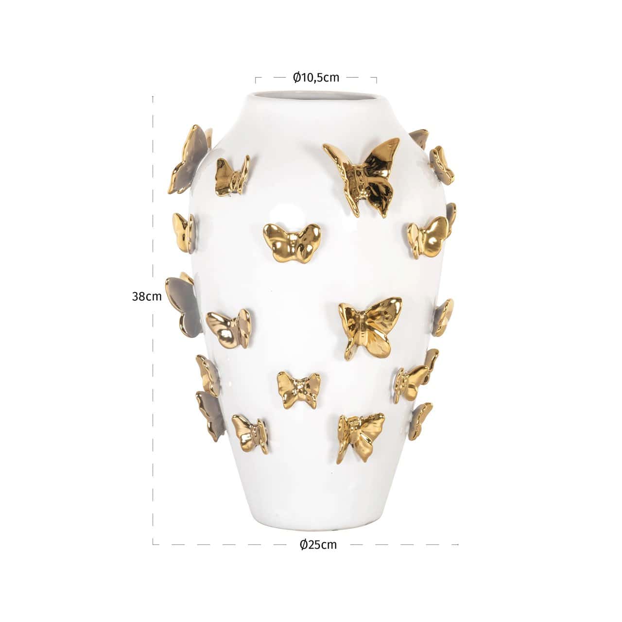 Vāze Butterfly S Richmond Interiors 25/25/38 cm balts