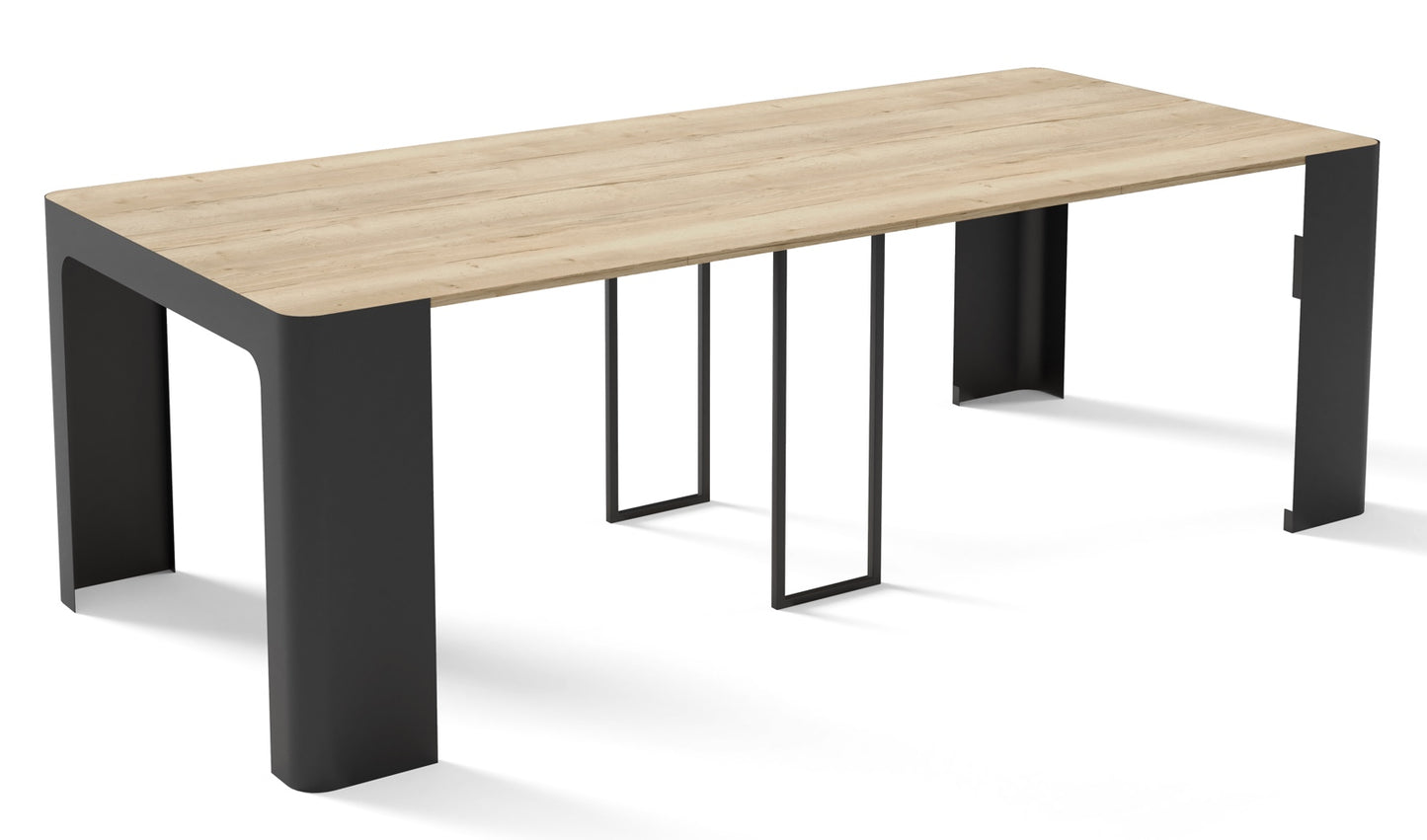 Konsole Vero 110/50/78 cm dabīgs Halifax ozols/melns - N1 Home