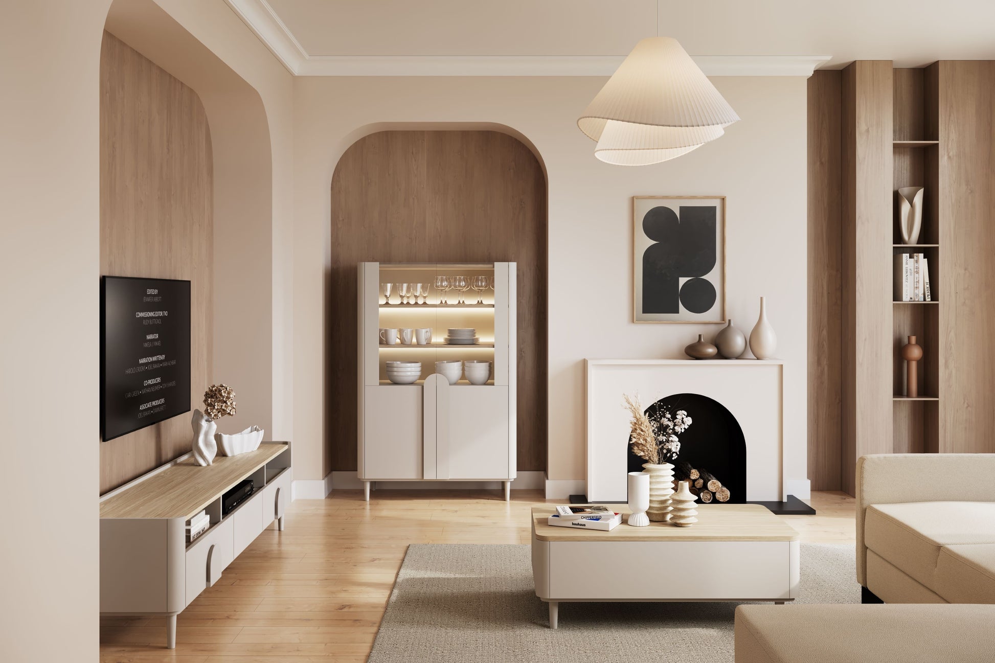 Vitrīna Amil 100/150/48 cm Kašmirs / Eļļots ozols - N1 Home