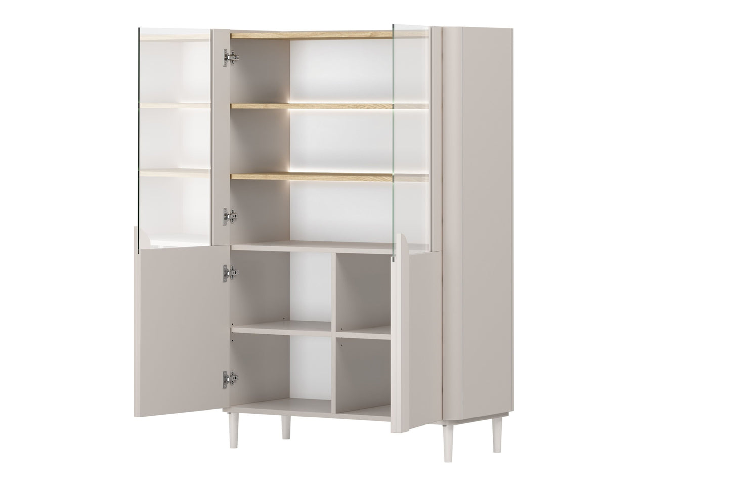 Vitrīna Amil 100/150/48 cm Kašmirs / Eļļots ozols - N1 Home