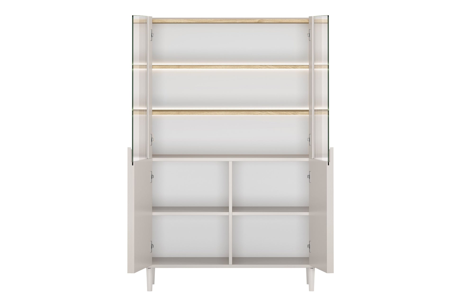 Vitrīna Amil 100/150/48 cm Kašmirs / Eļļots ozols - N1 Home