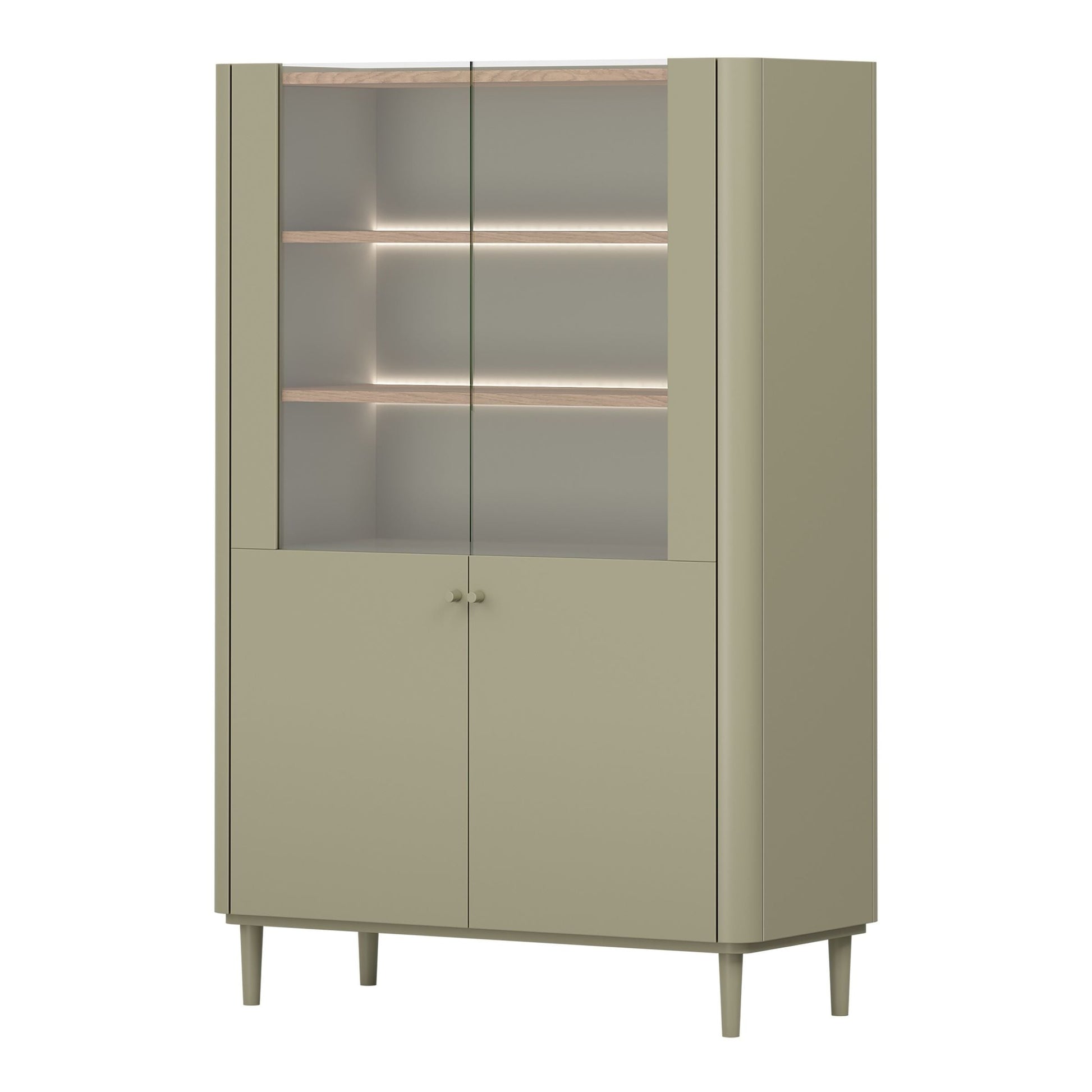 Vitrīna Elva 100/150/48 cm Eikalipts / Baltijas kāpu ozols - N1 Home