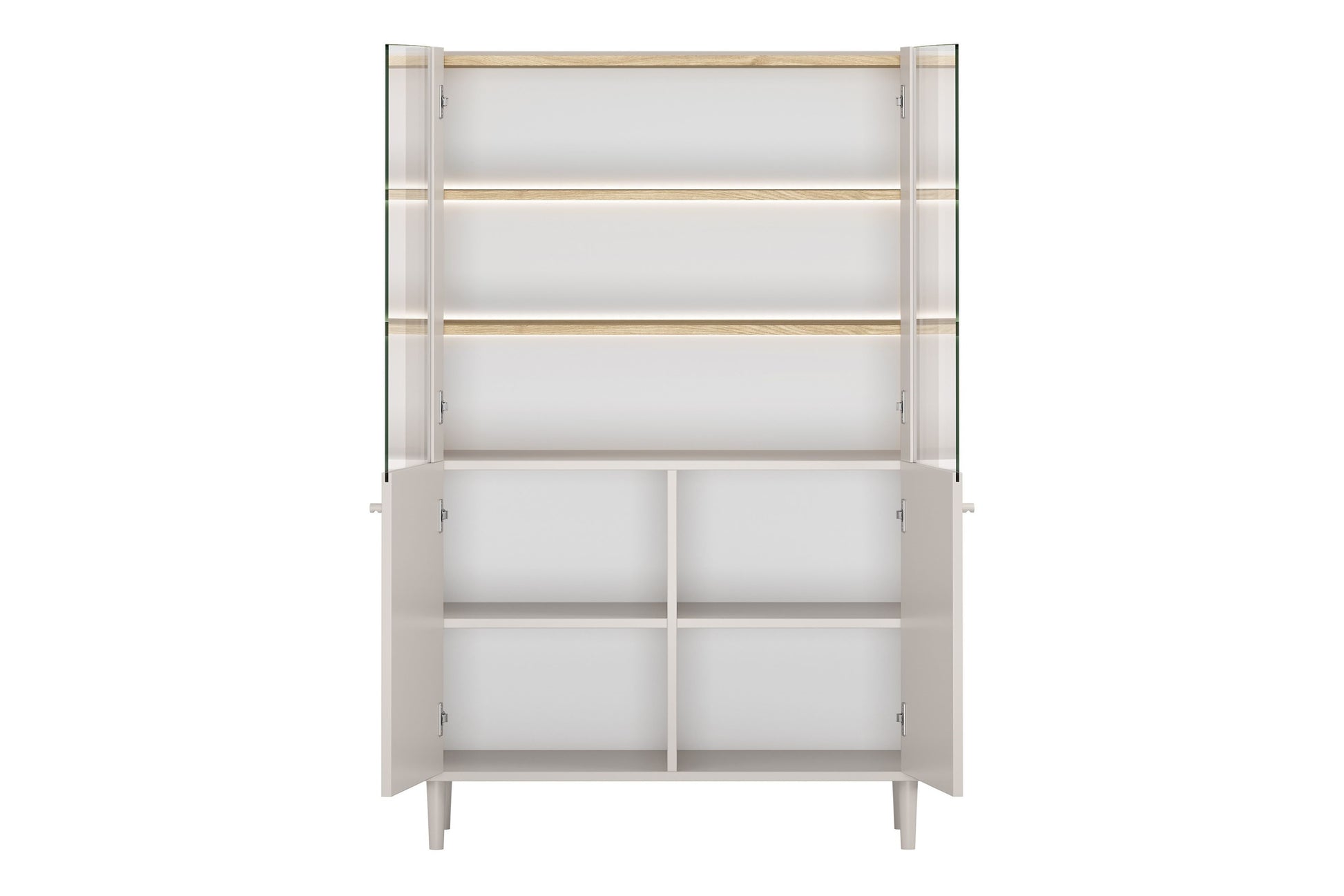 Vitrīna Elva 100/150/48 cm Kašmirs / Eļļots ozols - N1 Home