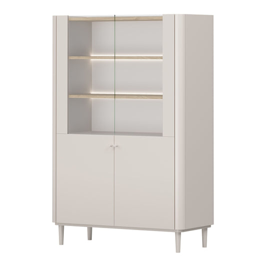 Vitrīna Elva 100/150/48 cm Kašmirs / Eļļots ozols - N1 Home