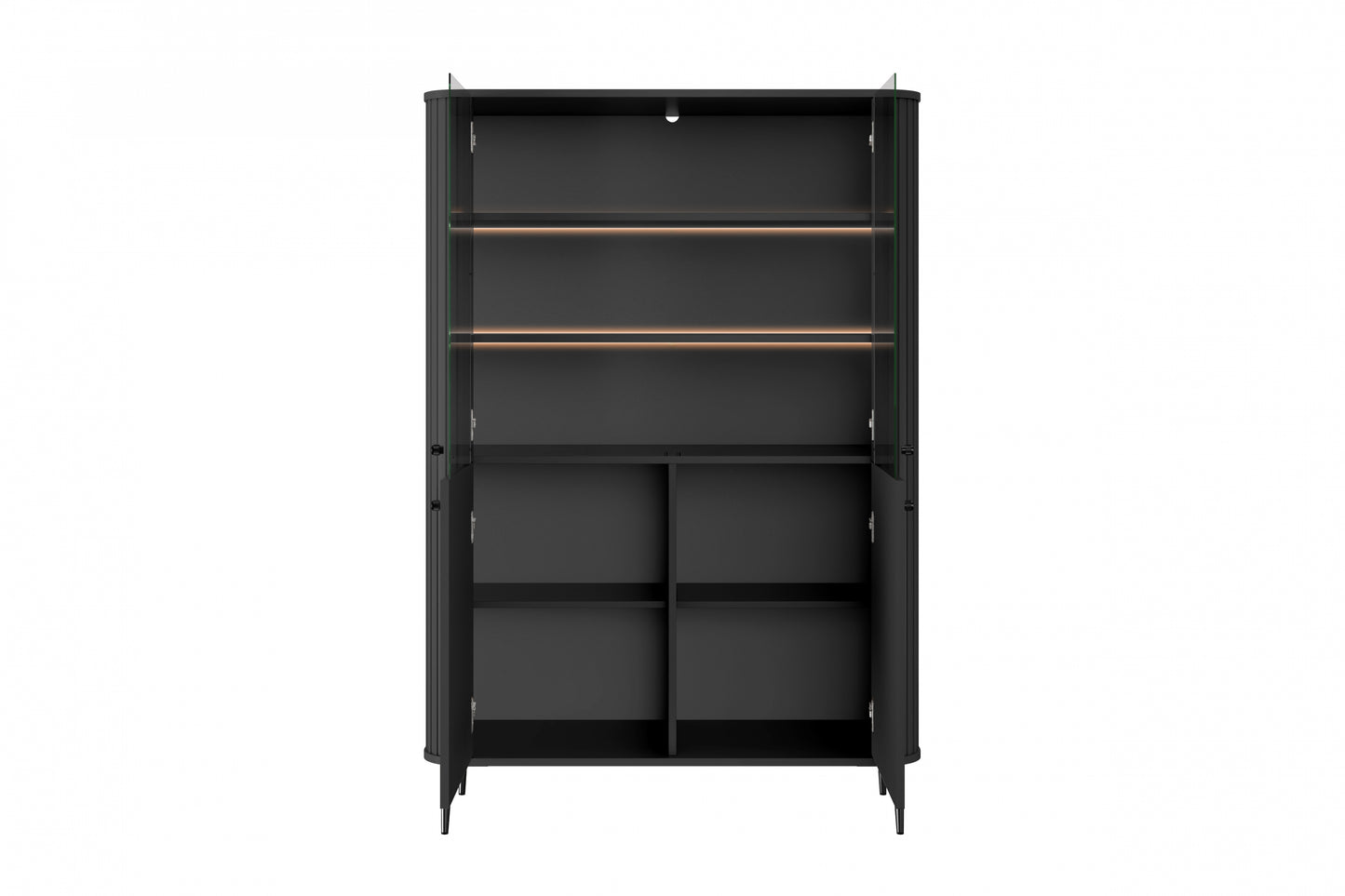 Vitrīnas skapis Vespa 103/156/38 cm melns/melns - N1 Home