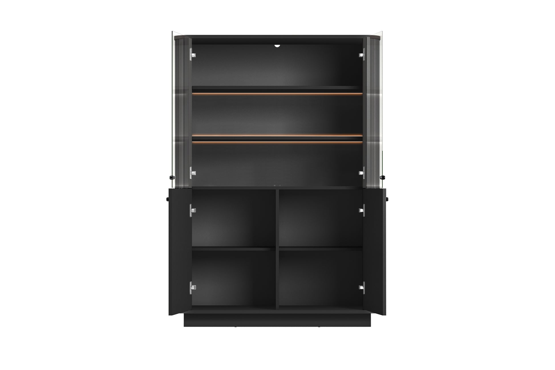 Vitrīnas skapis Vespa 103/148/38 cm melns/melns - N1 Home