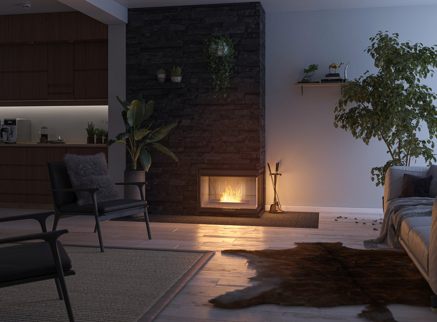 Biokamīns Simp 500 50/25/8 cm melns - N1 Home