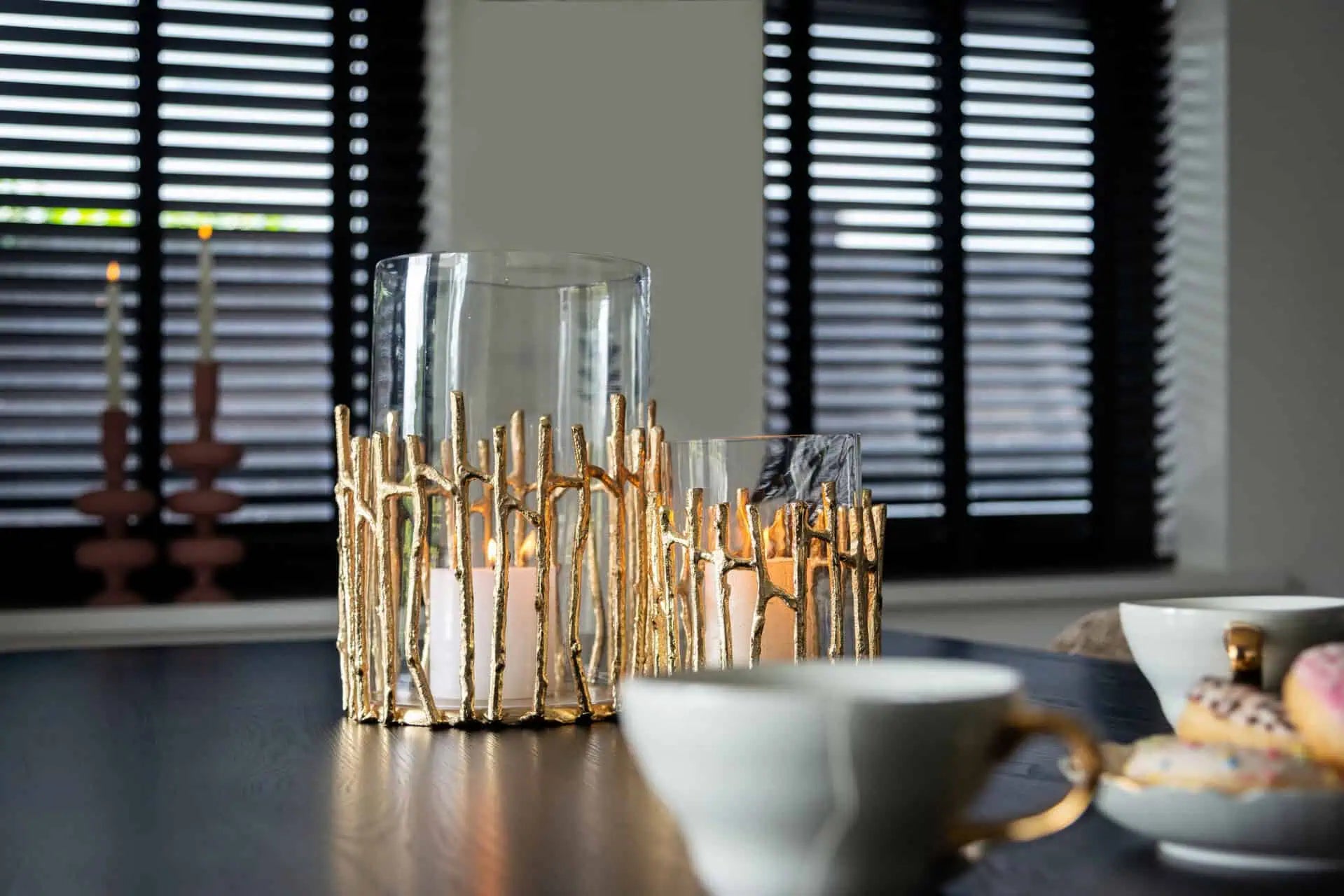 Svečturis Loretta gold small Richmond Interiors 19/15/15 cm zelts - N1 Home