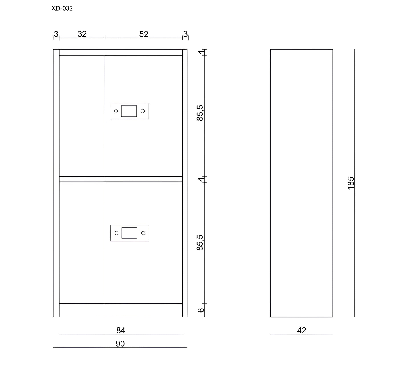 Skapis ARGO 185/90/40 cm balts - N1 Home