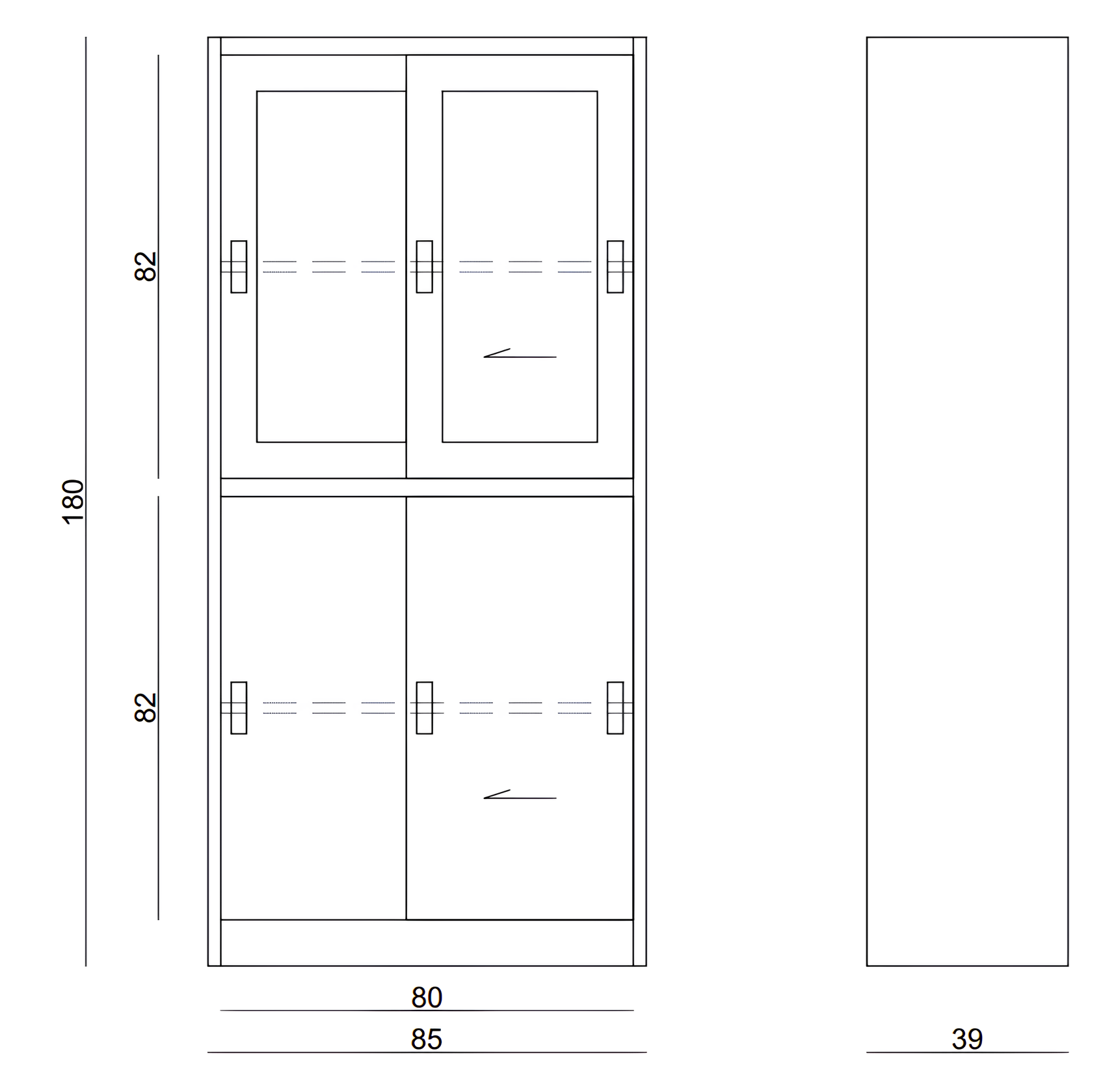 Skapis Uno 180/85/39 cm melns - N1 Home