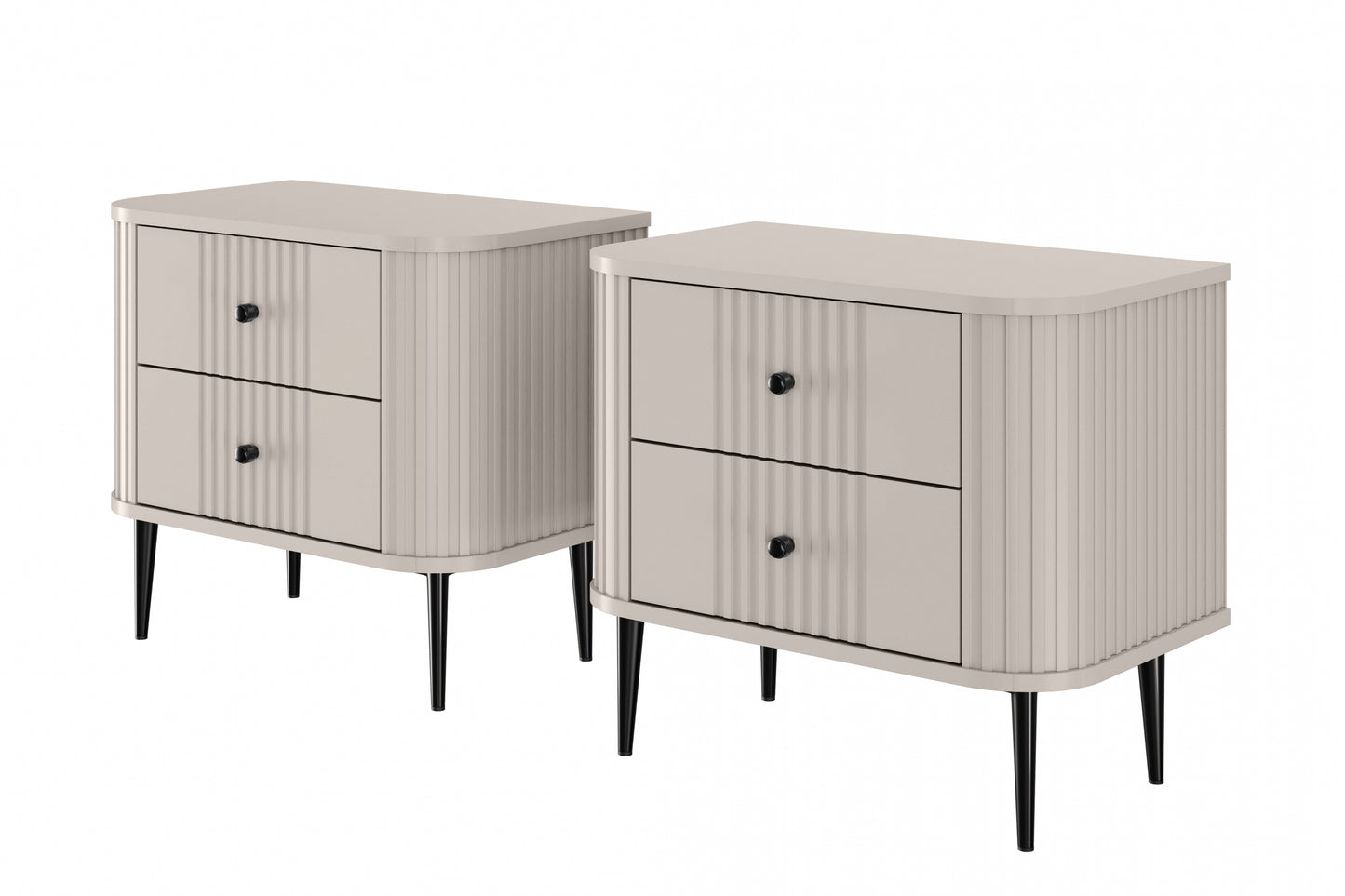 Naktsskapītis (2) Vespa 56/51/38 cm kašmirs/melns - N1 Home