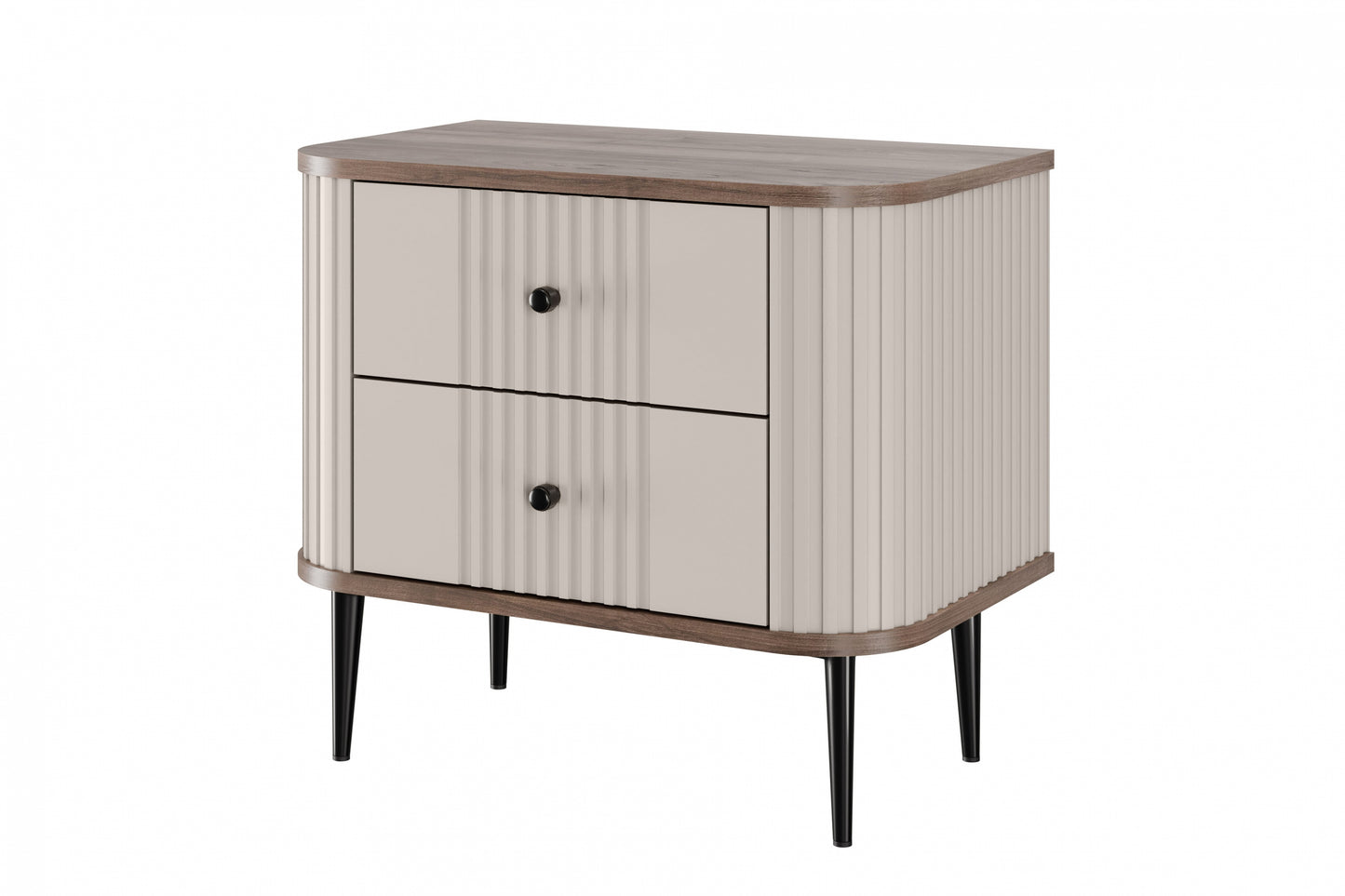 Naktsskapītis (2) Vespa 56/51/38 cm kašmirs/rieksts/melns - N1 Home