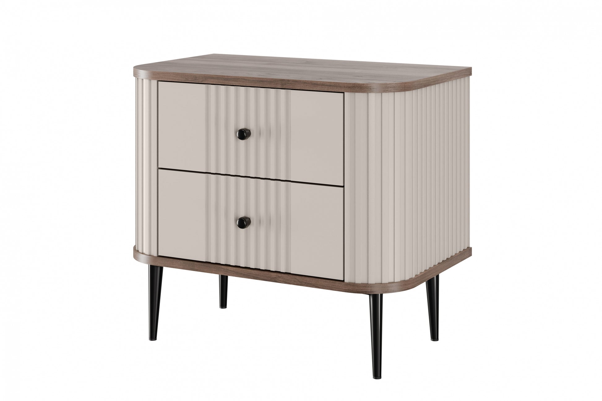 Naktsskapītis (2) Vespa 56/51/38 cm kašmirs/rieksts/melns - N1 Home