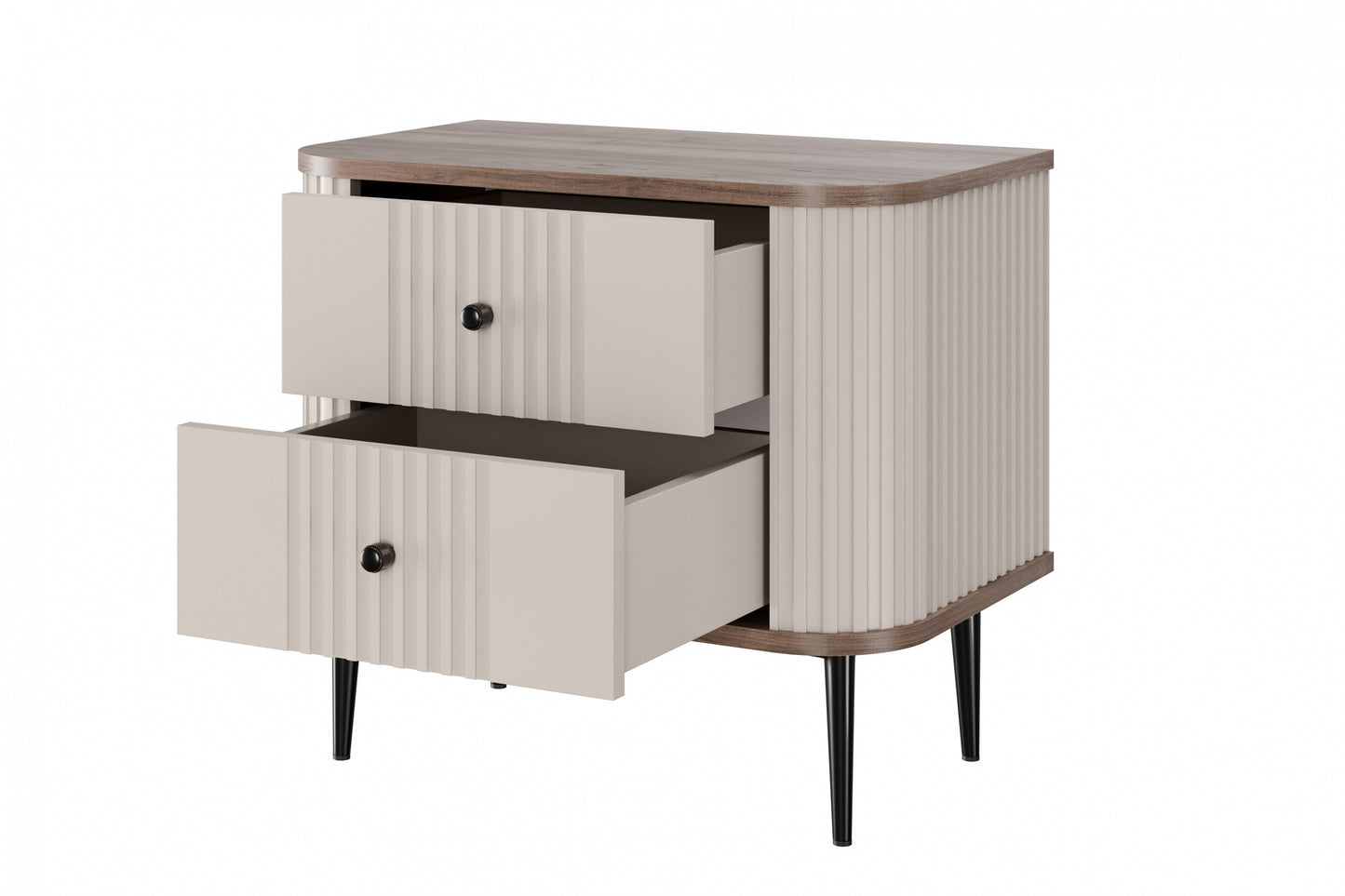 Naktsskapītis (2) Vespa 56/51/38 cm kašmirs/rieksts/melns - N1 Home