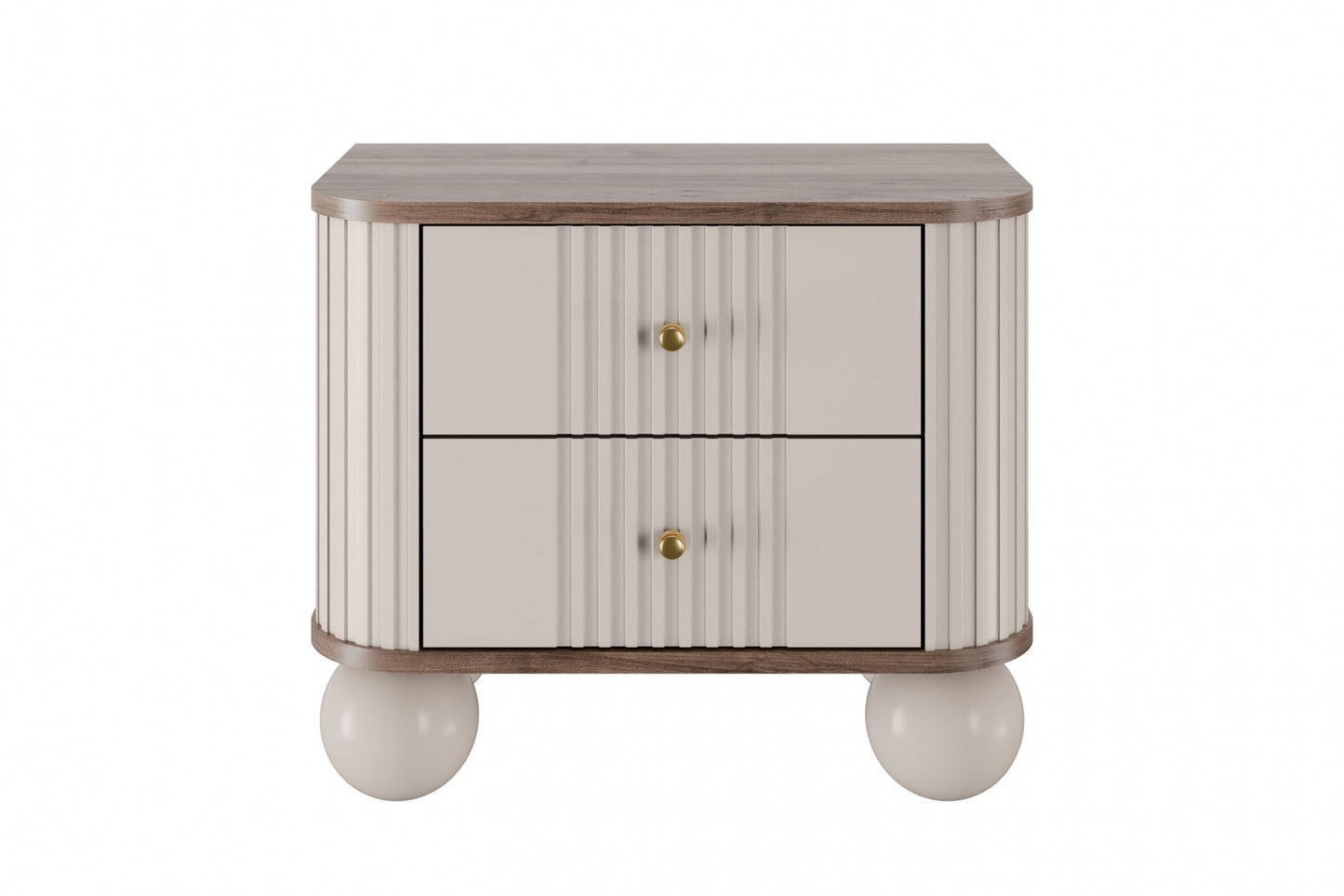 Naktsskapītis (2) Vespa 56/48/38 cm kašmirs/rieksts/zelts - N1 Home