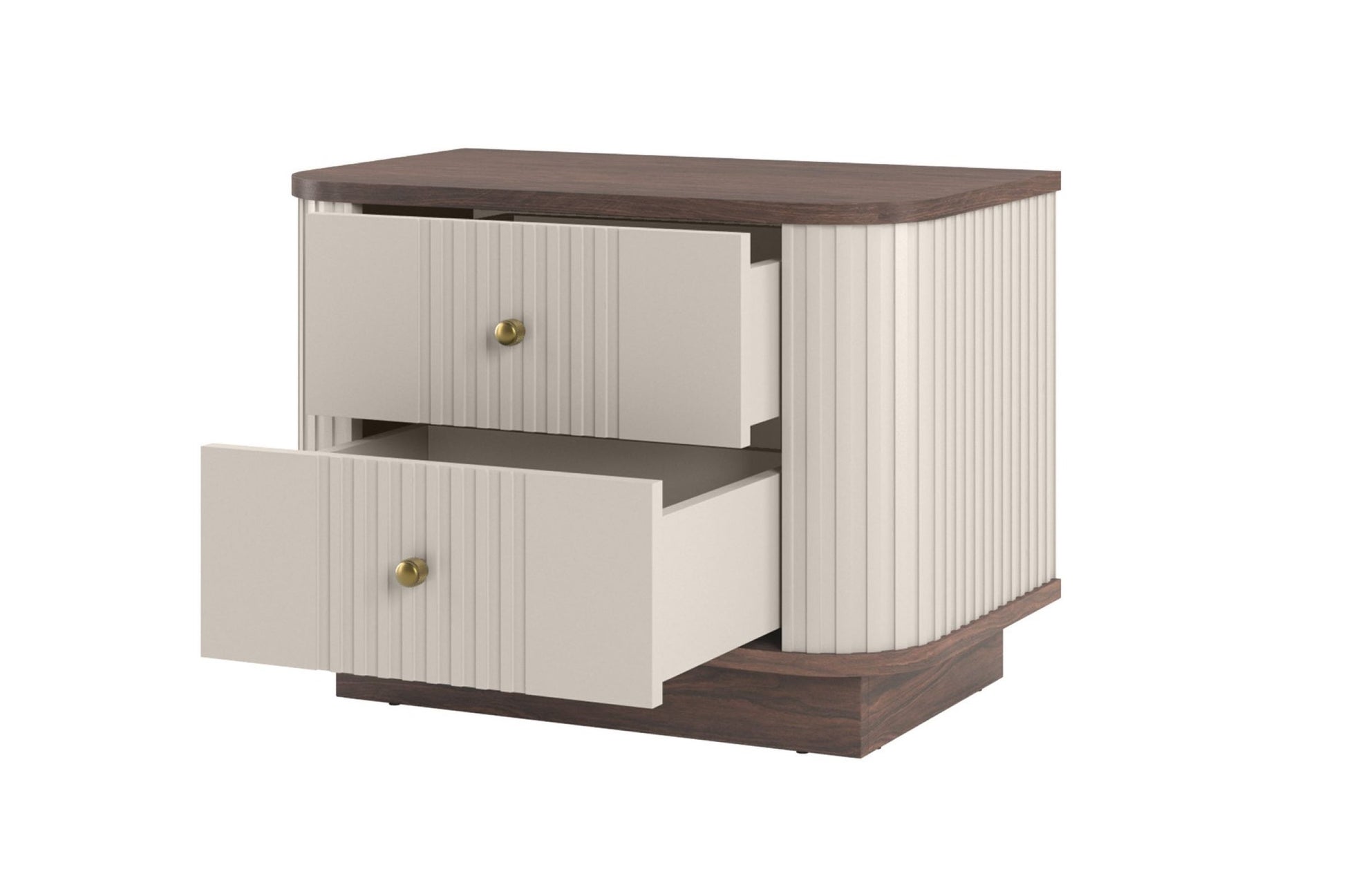 Naktsskapītis Vespa (2) 56/43/38 cm kašmirs/rieksts/zelts - N1 Home