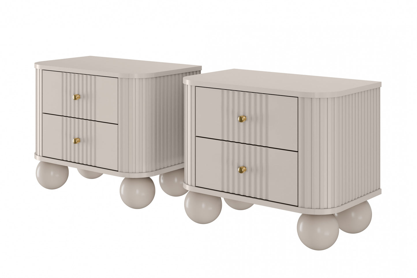 Naktsskapītis (2) Vespa 56/48/38 cm kašmirs/zelts - N1 Home