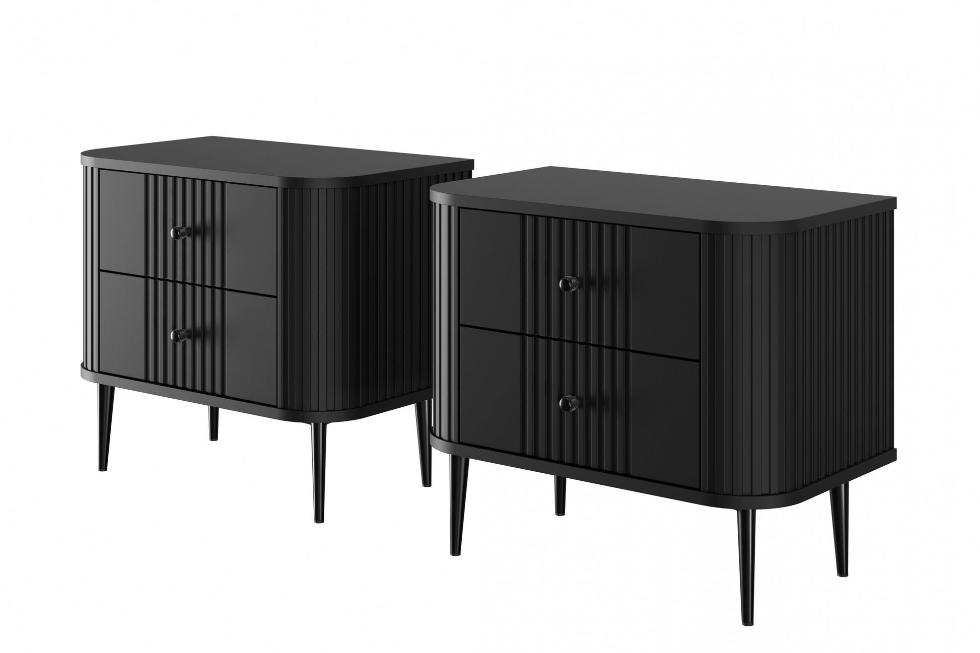 Naktsskapītis (2) Vespa 56/51/38 cm melns/melns - N1 Home