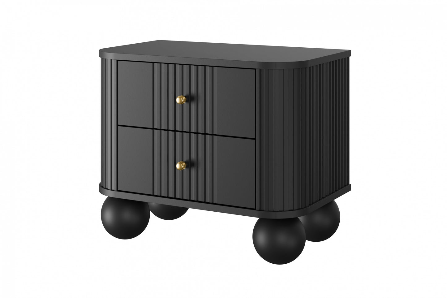 Naktsskapītis (2) Vespa 56/51/38 cm melns/zelts - N1 Home