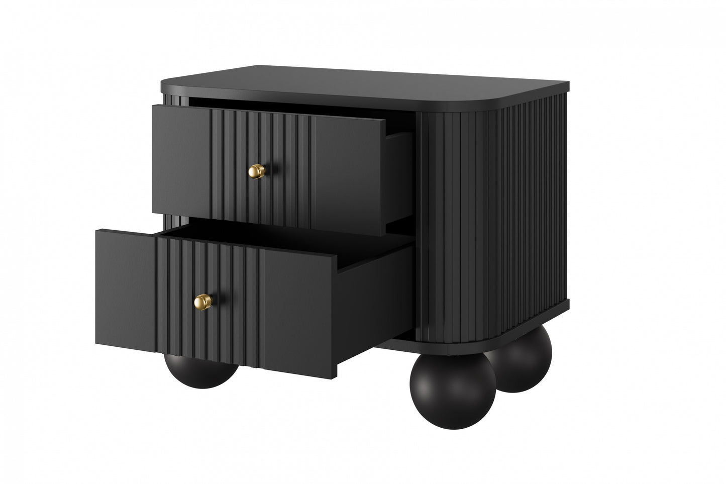 Naktsskapītis (2) Vespa 56/51/38 cm melns/zelts - N1 Home