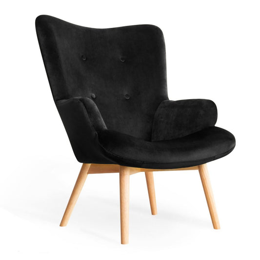 Samta melns krēsls MOSS 70x95 cm - N1 Home