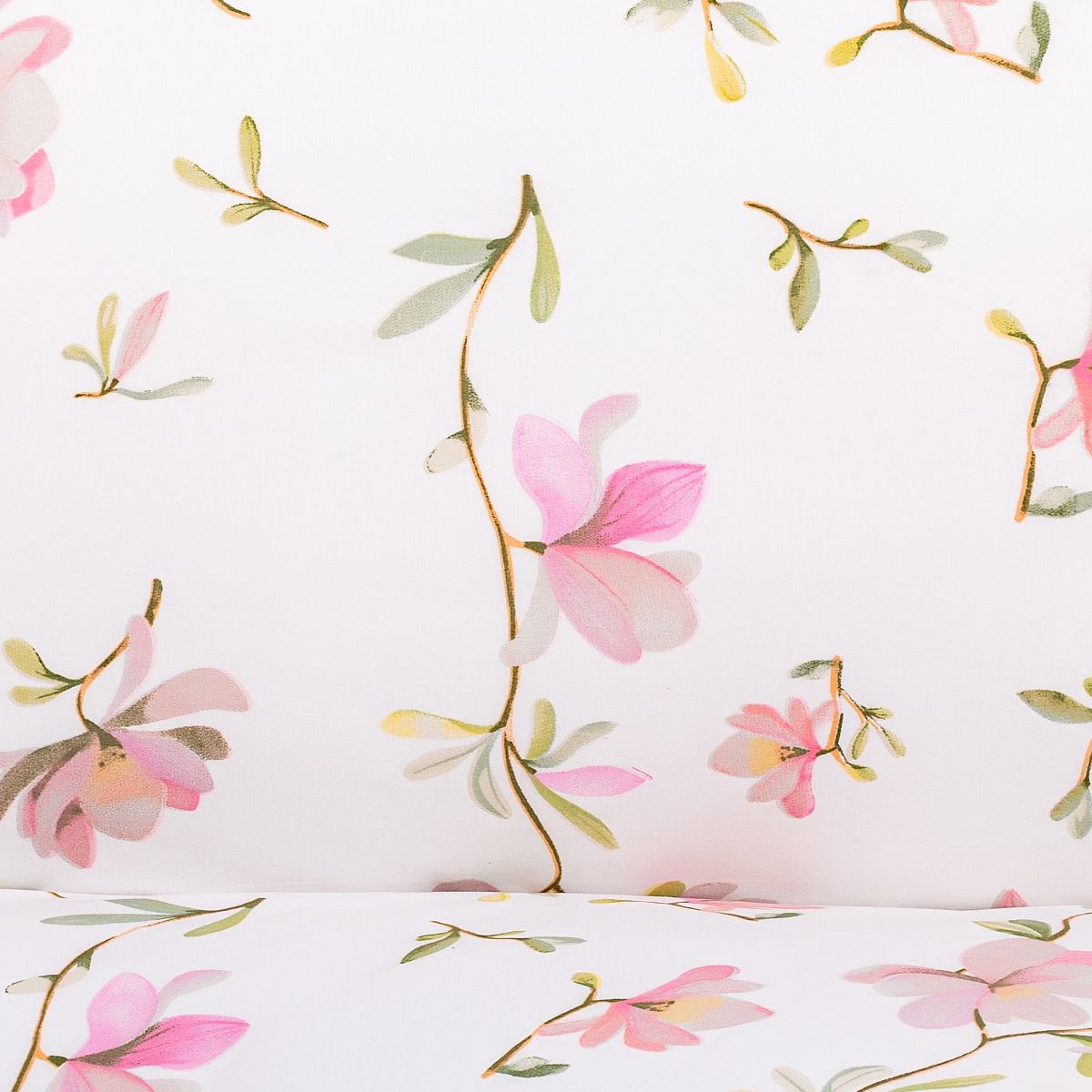 FLOREMI kokvilnas gultasveļa magnolijās 160x200 cm - N1 Home