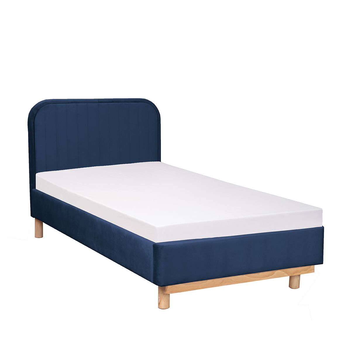 KARALIUS gulta velūrs tumši zils 90x200 cm - N1 Home