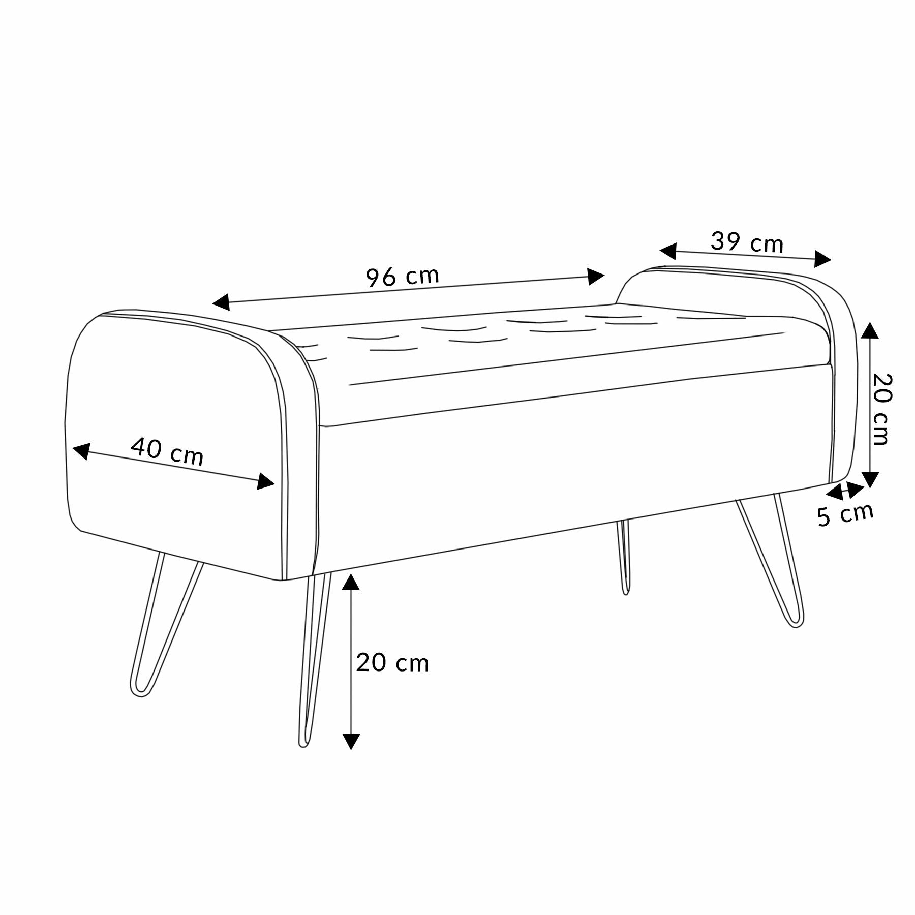 VENLO sols pelēks 100x39x45cm - N1 Home